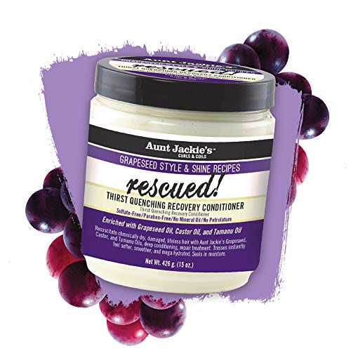 Aunt Jackie's Grapeseed Style and Shine Recipes Rescued Thirst Quenching Hair Recovery Conditioner Repair Treatment, Seals in Moisture, 15 oz - Image 4