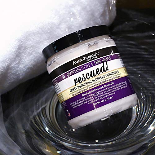 Aunt Jackie's Grapeseed Style and Shine Recipes Rescued Thirst Quenching Hair Recovery Conditioner Repair Treatment, Seals in Moisture, 15 oz - Image 7