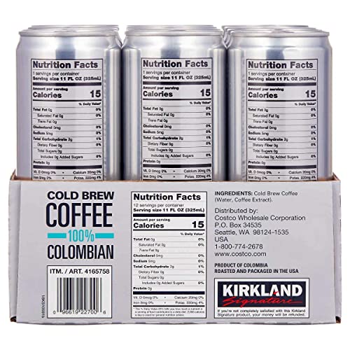 KIRKLAND SIGNATURE Signature Cold Brew Colombian Coffee, 11 Fl Oz (Pack of 12) - Image 3