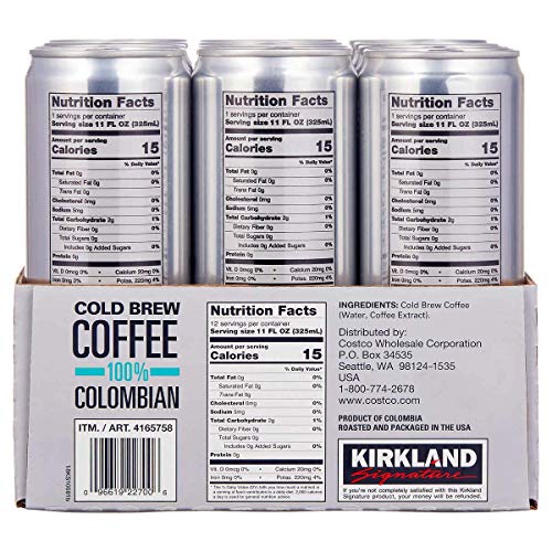 KIRKLAND SIGNATURE Signature Cold Brew Colombian Coffee, 11 Fl Oz (Pack of 12) - Image 4
