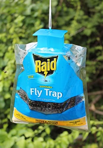 Raid Fly Trap (2-Pack), Outdoor Fly Trap, Disposable Fly Trap Bag, House Fly Trap with Food-Based Attractant, Hanging Fly Bag, 2 Home Fly Trap Bags, Outside Fly Control for Home, Hanging Fly Bait Bags - Image 2