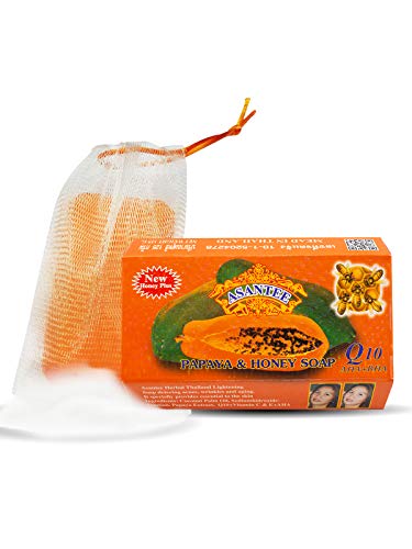 ASANTEE PAPAYA & HONEY Soap Bars with Vitamin C,E and Q10 Skin Cleansing 4.40 Oz (Pack of 3) - Image 7