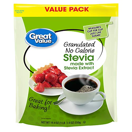 Great Value Granulated No Calorie Stevia Sweetener, 19.4oz Resealable Pouch (Pack of 2) - Image 2