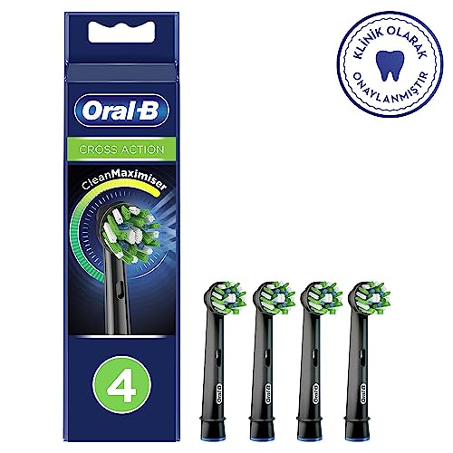 Oral-B Cross Action Toothbrush Replacement Head Black 4 Pack - Image 2