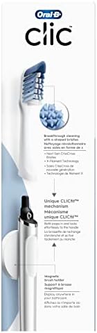 Oral-B Clic Toothbrush, Chrome White, with 1 Bonus Replacement Brush Head and Magnetic Toothbrush Holder - Image 8