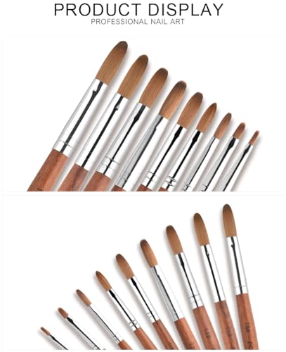 Kolinsky Acrylic Nail Brush Red Wooden Acrylic Nail Brush Professional Salon Acrylic Brush for Nail (12#) - Image 7