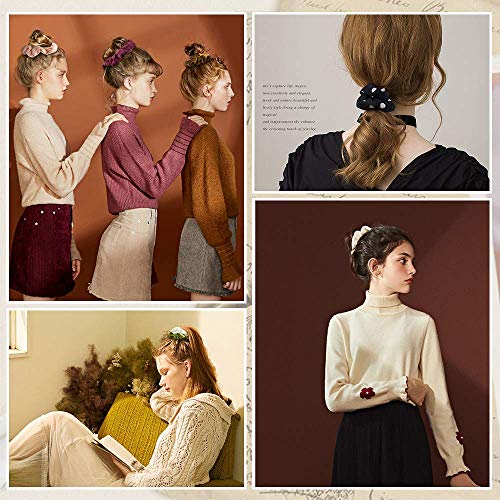 Cehomi 65 Pcs Velvet Hair Scrunchies Hair Bands for Women or Girls,Elastic Soft Ponytail Holder Hair Ties for Birthday, Party, Thanksgiving, Christmas - Image 5