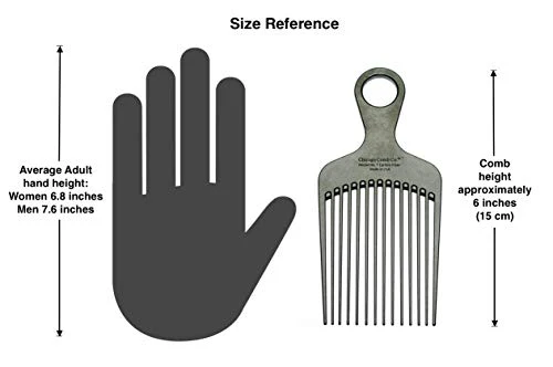 Chicago Comb Model 7 Carbon Fiber Pick Comb, for Long Thick Curly & Afro Hair Styles, Black Color, 6 inches (15 cm) - Image 5