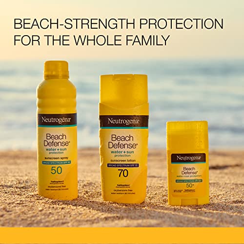 Neutrogena Beach Defense Water-Resistant Sunscreen Lotion with Broad Spectrum SPF 30, Oil-Free and PABA-Free Oxybenzone-Free, UVA/UVB Sun Protection, SPF 50, 6.7 fl. oz - Image 7