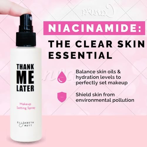 Elizabeth Mott Thank Me Later 3-in-1 Dewy Setting Spray - Hydrating, Long-Lasting Makeup Setting Spray with Niacinamide for Radiant, Glowing Skin, Lightweight & Cruelty-Free Formula, 95 ml - Image 7
