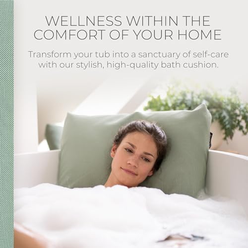 Bath Pillow S | Extra Comfortable Mesh Bath Cushion with Magic Dry Function | Green, Size: 19.7x23.6 inches | Hygienic Home Spa Pillow for Bathtub or Hot Tub - Image 3