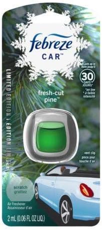 Febreze Car Vent Clip Air Freshener - Limited Edition Holiday Collection - Fresh-Cut Pine - 1 Count Vent Clip Per Package - Pack of 3 Packages Green - Image 2