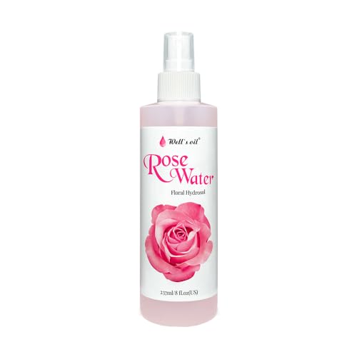 Well's Oil Rosewater Mist Spray (8 Fl oz) – Hydrates, Soothes & Refreshes | 100% Natural | No Chemical | for All Skin and Hair Types - Image 2