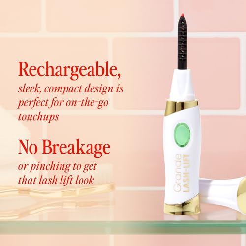 Grande Cosmetics LASH-LIFT Heated Lash Curler, Rechargeable and Travel Friendly, 2 Heat Settings, White - Image 4