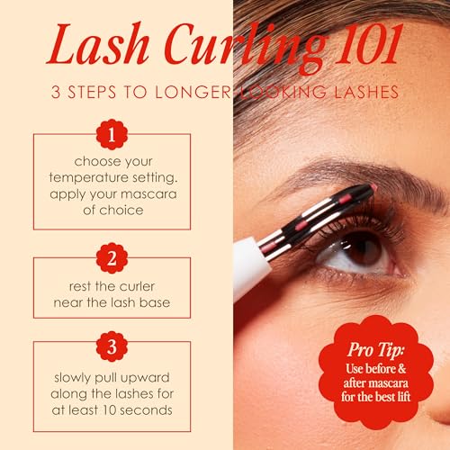 Grande Cosmetics LASH-LIFT Heated Lash Curler, Rechargeable and Travel Friendly, 2 Heat Settings, White - Image 6