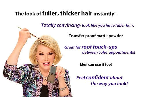 Joan Rivers Great Hair Day Root Touch Up Powder Duo - Root Cover Up Hair Powder for Thicker, Fuller Looking Hair - Fill-In Powder for Thinning Hair and Gray Hair Coverage (Red) - Image 3