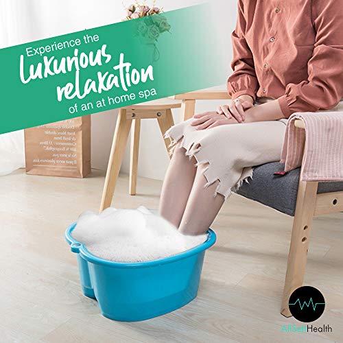 Foot Soaking Bath Basin – Large Size for Soaking Feet | Pedicure and Massager Tub for at Home Spa Treatment | Callus, Fungus, Dead Skin Remover, Blue - Image 2