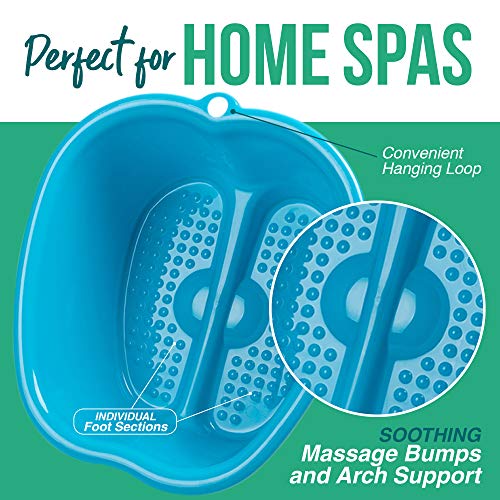 Foot Soaking Bath Basin – Large Size for Soaking Feet | Pedicure and Massager Tub for at Home Spa Treatment | Callus, Fungus, Dead Skin Remover, Blue - Image 3