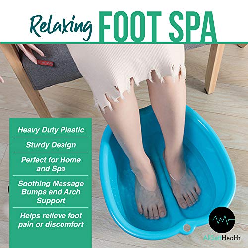 Foot Soaking Bath Basin – Large Size for Soaking Feet | Pedicure and Massager Tub for at Home Spa Treatment | Callus, Fungus, Dead Skin Remover, Blue - Image 4