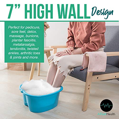 Foot Soaking Bath Basin – Large Size for Soaking Feet | Pedicure and Massager Tub for at Home Spa Treatment | Callus, Fungus, Dead Skin Remover, Blue - Image 5