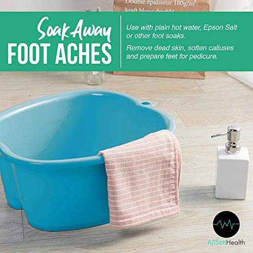 Foot Soaking Bath Basin – Large Size for Soaking Feet | Pedicure and Massager Tub for at Home Spa Treatment | Callus, Fungus, Dead Skin Remover, Blue - Image 6