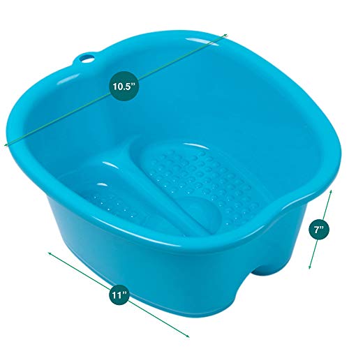 Foot Soaking Bath Basin – Large Size for Soaking Feet | Pedicure and Massager Tub for at Home Spa Treatment | Callus, Fungus, Dead Skin Remover, Blue - Image 7
