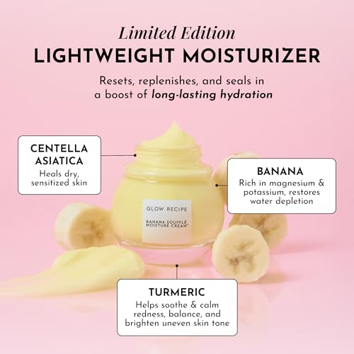 Glow Recipe Banana Souffle Moisturizer Face Cream - Lightweight Hydrating Moisturizer with Centella Asiatica & Turmeric to Soothe Redness & Improve Skin Barrier, Non-Comedogenic Korean Skin Care, 50ml - Image 2