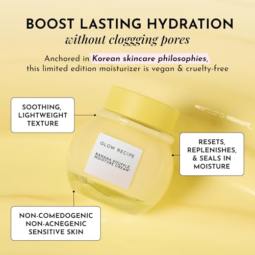 Glow Recipe Banana Souffle Moisturizer Face Cream - Lightweight Hydrating Moisturizer with Centella Asiatica & Turmeric to Soothe Redness & Improve Skin Barrier, Non-Comedogenic Korean Skin Care, 50ml - Image 3