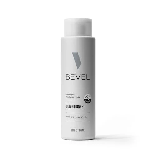 Bevel Hair Conditioner for Men with Coconut Oil and Shea Butter, Sulfate Free Conditioner for Textured Hair, Moisturizes, Conditions and Detangles Hair, 12 Oz (Packaging May Vary)