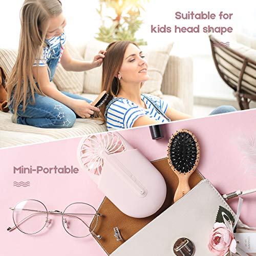Boar Bristle Hair Brush and Comb Set for Women Men Kids, Best Natural Wooden Paddle Hairbrush and Small Travel Styling Brush for Wet or Dry Hair Detangling Smoothing Massaging - Image 4