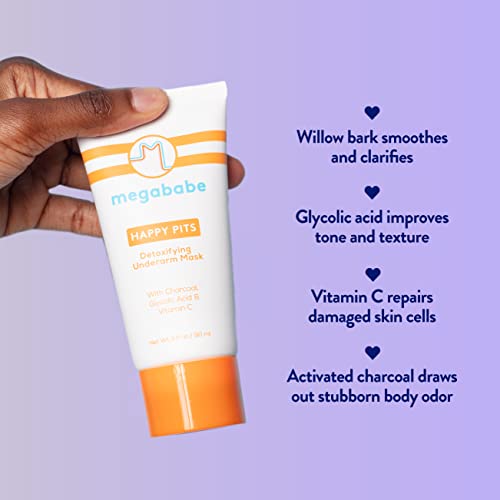 Megababe Underarm Mask - Happy Pits | With Detoxifying Charcoal & Vitamin C | 3 fl oz - Image 3