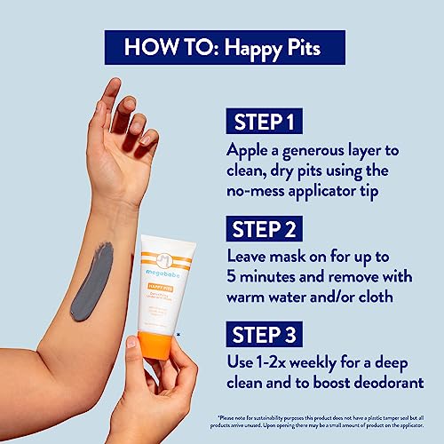 Megababe Underarm Mask - Happy Pits | With Detoxifying Charcoal & Vitamin C | 3 fl oz - Image 4