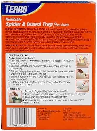 TERRO T3220 Refillable Spider & Insect Trap Attracts Pests with Hydro-tech Lure – Includes 2 Traps & 8 Glue Boards , Brown - Image 14