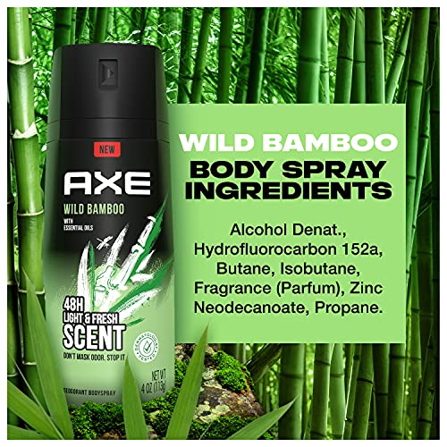 AXE Wild Bamboo Men's Body Spray Deodorant 48hr Odor Protection With Essential Oils Aluminum Free Deodorant Body Spray 4.0oz - Image 13