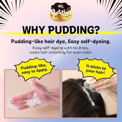 eZn Pudding Hair Dye Ammonia Free Semi-Permanent Self Hair Dye DIY Kit included contain Keratin Made in Korea Beauty (Ash Beige) - Image 2
