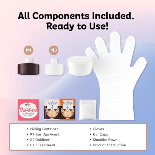 eZn Pudding Hair Dye Ammonia Free Semi-Permanent Self Hair Dye DIY Kit included contain Keratin Made in Korea Beauty (Ash Beige) - Image 5