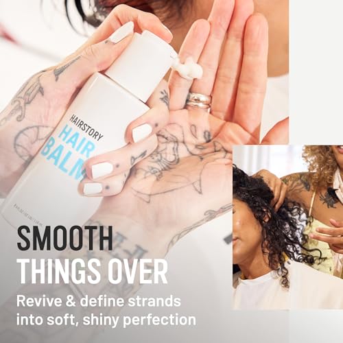 Hairstory Hair Balm, Moisturizing Air Dry Lotion, Leave In Conditioner Cream for All Hair Types, Adds Softness & Shine, Smooths Frizz, Defines Waves & Curls, 4oz - Image 3