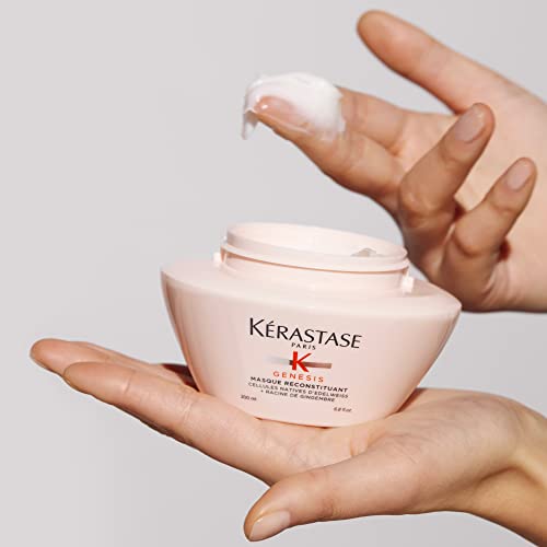 KERASTASE Genesis Hair Mask | Anti-Breakage & Strengthening For Weak or Damaged Hair | Nourishes, Detangles, and Hydrates Hair | For Weakened Hair | Masque Reconstituant | 6.8 Fl Oz - Image 4
