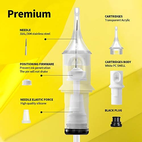 Hawink Tattoo Cartridge Needles #12 Standard 9 Curved/Round Magnum M-Taper 50PCS with Membrane Professional Disposable EN05S-50-1209RM - Image 3