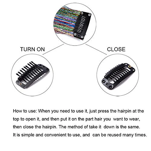 19.7 Inch Clip In Hair Fairy Tinsel Kit Clips Clip On Glitter Hair Tinsel Extensions 12 Colors - Image 3