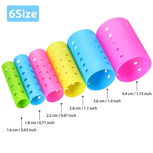 141 Pieces Hair Rollers Set Include 60 Plastic Hair Rollers (Multicolor,6 Size) - Image 2