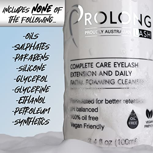 Eyelash Extension Shampoo & Brush - Large 100ml Bottle - Gentle Foaming Cleanser Lash Wash for Extensions and Natural Lashes - Safe Daily Makeup Remover - Paraben & Sulphate Free - Salon & Home Use - Image 5