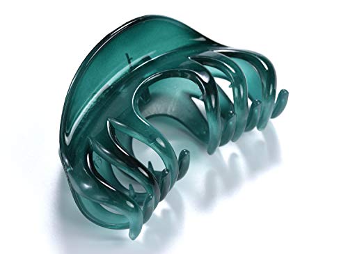 Hair Claw for Women, 4 Inch Pretty Hair Clip, Hair Grip for Thick Hair, Coffee and Niagara blue - Image 4