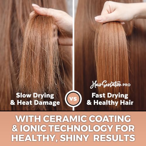 Hair Dryer Brush, 4 in 1 Styling Tools with ION Generator and Ceramic Coating for Fast Drying, Perfect One Step Hair Dryer and Volumizer for All Hair Types, Rose Gold Volumizer - Image 2