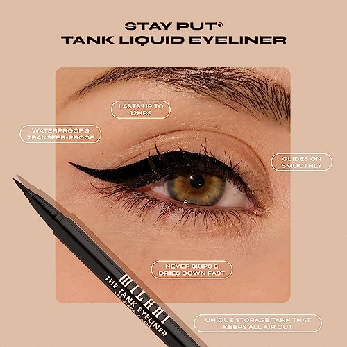 Milani The Tank Liquid Eyeliner - No-Skip, Waterproof, Long Lasting, Smudgeproof, Black, Cruelty-Free, 12 Hour Wear, Tips & Tricks - Image 3