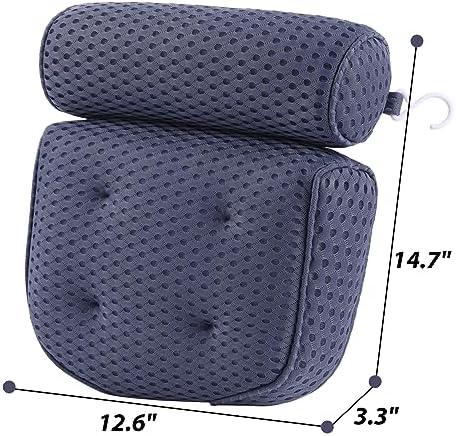 AEROiVi Bathtub Pillow Headrest Bath Pillows for Tub Neck and Back Support with Non Slip Suction Cups Spa Bath Cushion Dark Blue - Image 6