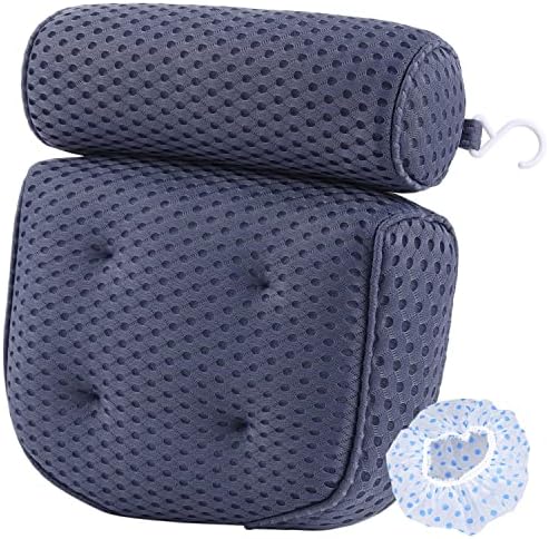 AEROiVi Bathtub Pillow Headrest Bath Pillows for Tub Neck and Back Support with Non Slip Suction Cups Spa Bath Cushion Dark Blue - Image 8