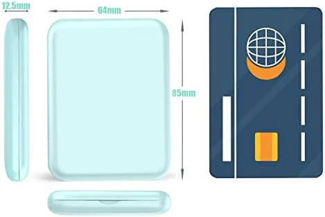 wobsion Small Mirror with Lights,LED Compact Makeup Mirror,1x/3x Mini Travel Mirror with Magnification,Portable Hand Held Mirror for Purse,Pocket,Gifts for Girls,Cyan - Image 5