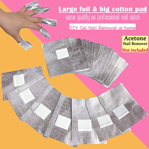 MIILYE Nail Polish Remover Foil Wraps for Acrylic/Dip Powder/UV/Gel/Polish Varnish Soak-off Removal, with Pre-attached Lint Free Pad (300x Nail Gel Polish Remover Wraps) - Image 3