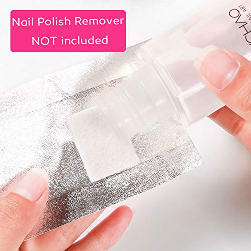 MIILYE Nail Polish Remover Foil Wraps for Acrylic/Dip Powder/UV/Gel/Polish Varnish Soak-off Removal, with Pre-attached Lint Free Pad (300x Nail Gel Polish Remover Wraps) - Image 5